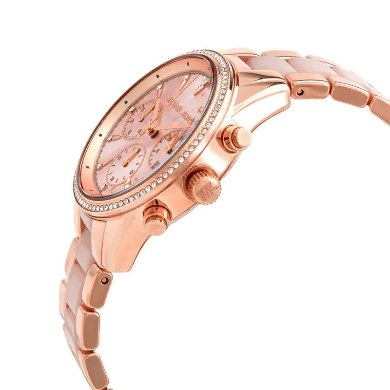 Michael Kors Ritz Chronograph MOP Dial Dress Ladies Watch- MK6769